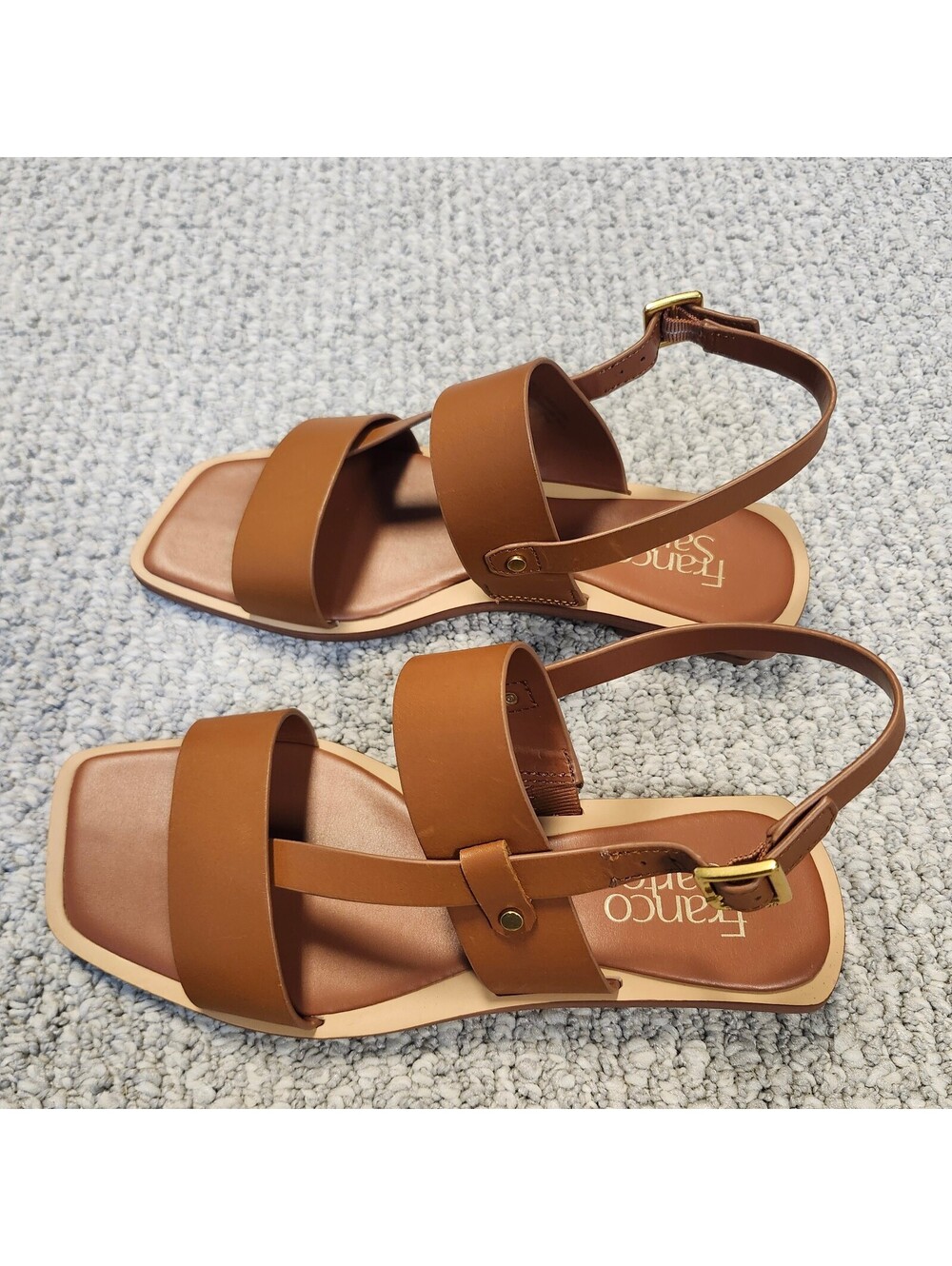 Franco Sarto Enrica Women's Brown Leather Slingback Sandals Size 6.5 New - Picture 3 of 8